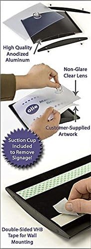 Altavista Signs Set of 10, Metal Sign Holder NAMEPLATE for Wall OR Door Easy Mount Curvature Design Silver A5 Size 6.00" W x 8.27" H | Non Reflective Front Screen | Paper Insert Sign