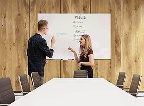 J&J worldwide Magnetic Glass Whiteboard 4' x 3' Ultra White, Large Frameless White Boards for Walls 47 x 35 Inches, Large Dry Erase Board for Office, Home, School