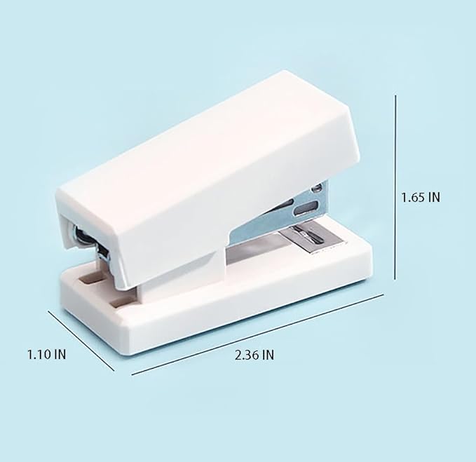 Mini Stapler, Portable Stapler, with 1000 Standard Staples, Suitable for Home Office, for Work and Study Use (White)