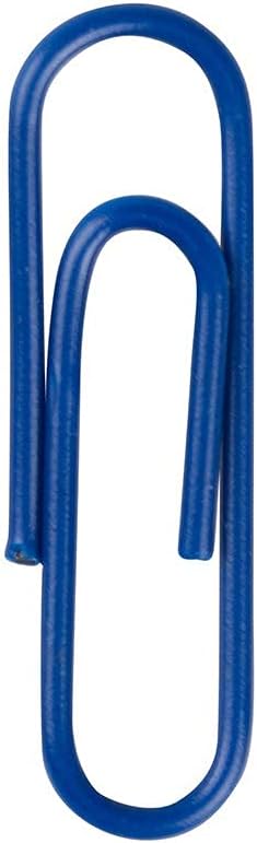 JAM PAPER Colorful Standard Paper Clips - Regular 1 Inch - Dark Blue Paperclips - 100/Pack