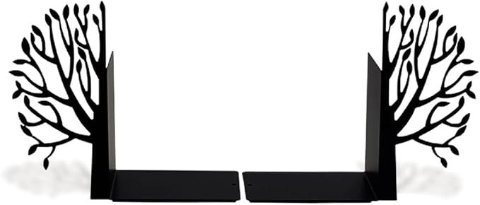 Trees Theme Book Holder Organizer – Steel, Black, Nature Inspired Design – Books in Style, Perfect for Home Decor, Great Gift for Book Lovers – Urban Forest Collection – Geguton