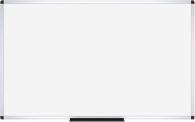 VIZ-PRO Dry Erase Board/Magnetic Whiteboard, 60 x 36 Inches, Large Wall Mounted Board for School Office and Home 5' x 3'