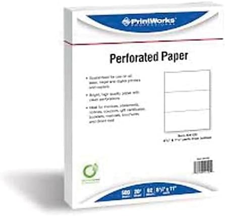 PrintWorks Professional Pre-Punched Spiral Binding Paper - 44-Hole (4:1 Pitch Hole Punch) - Book Binding Printer Paper - Made in the USA - 500 Sheets - 8.5" x 11" - 20 lb - 92 Bright White (04145)