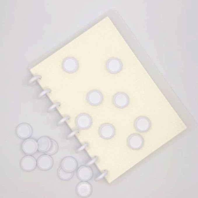 100pcs Discbound Notebook Discs DIY Planner Accessoriesfits for Tul,Levenger,Arc,Happy Planner,Talia(White,1.5inch/38mm)