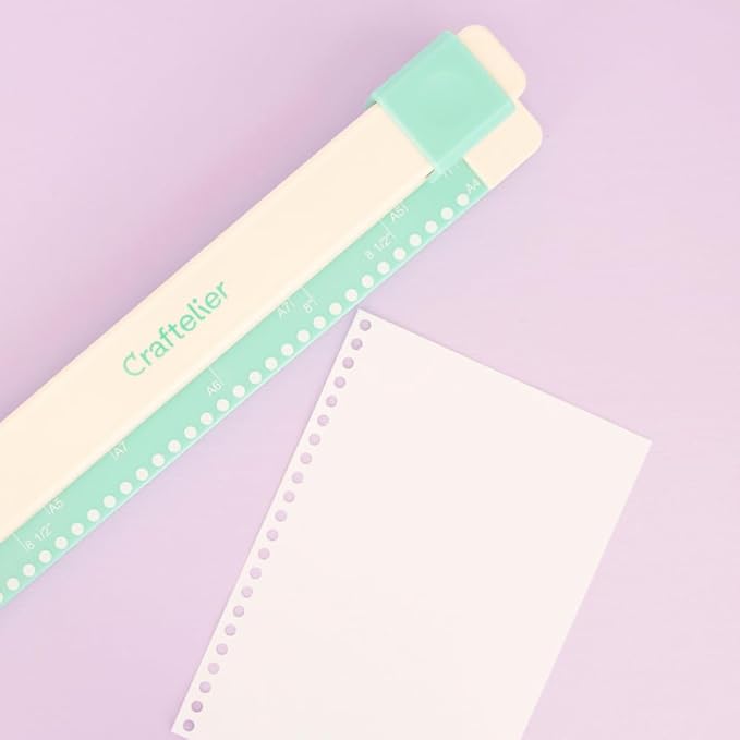Craftelier - 30 Holes Binding Machine for Planners - A4, A5, A6, A7 and US Letter Size Formats - Includes 6 Spines of Pastel Tones - 5 Sheet Capacity Punch for Notebooks Making and Scrapbooking