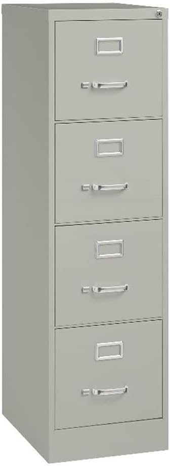 Scranton & Co 4-Drawer 22" Deep Letter Filing Cabinet in Black, Office Commercial Grade, Fully Assembled, Light Gray