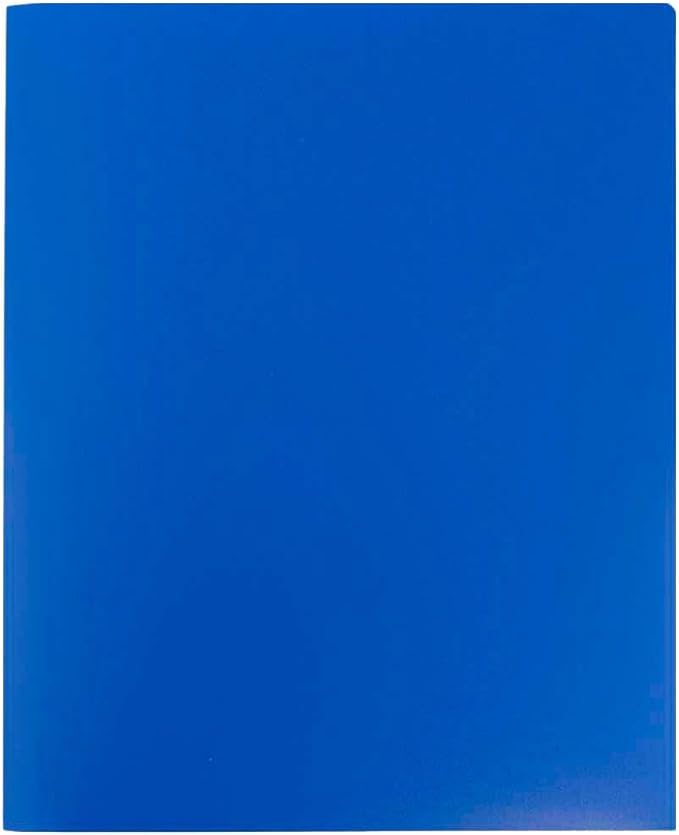 JAM PAPER Heavy Duty Plastic 2 Pocket Extra Tough School Folders - Blue - Bulk 144/Box