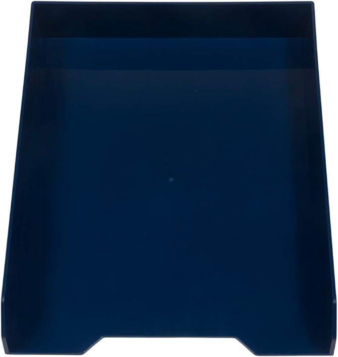 JAM PAPER Stackable Paper Trays - Navy Blue - Desktop Document, Letter, & File Organizer Tray - Sold Individually