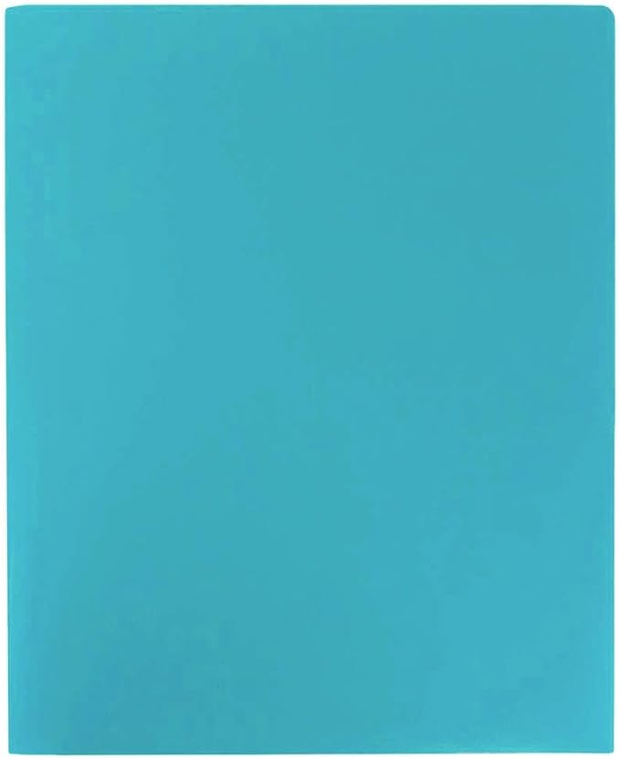 JAM PAPER Heavy Duty Plastic 2 Pocket Extra Tough School Folders - Teal Blue - Bulk 144/Box