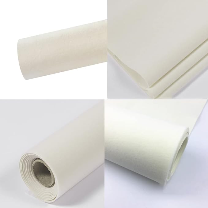 Self Adhesive Off White Velvet Shelf Liner Paper Felt Fabric for Art & Crafts, Jewelry Box Felt Liner Solid Color Felt Drawer Dresser Cabinets Arts Crafts Decor 17.7" x 98"