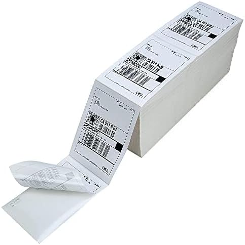 L LIKED 4000 Fanfold 4" x 6" Direct Thermal Labels, with Perforated line for Thermal Printers - Compatible with Zebra & Rollo Printer