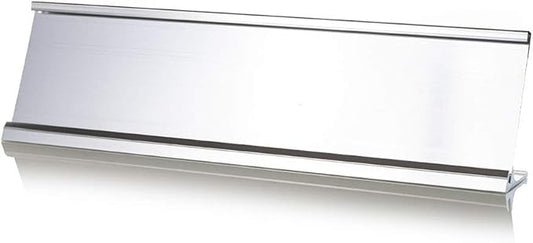 2" x 10" Aluminum Office Desk Nameplate Sign Holder (Silver) 5 Pack