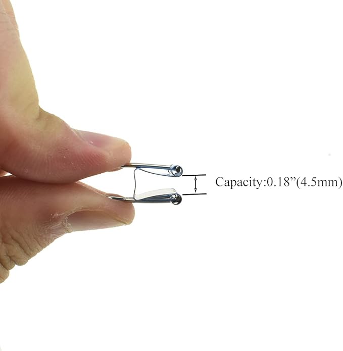 HAHIYO Binder Clips Paper Clamps Spring Steel Sturdy Mini 0.59 inches Width 0.18 Inch Capacity No Sharp Edges Heavy Duty Tight Grip Reusable Color Metal Bright Finish for Home Office School 100 Pack