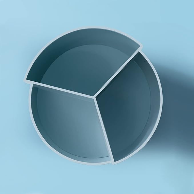 Rotating Pen Holder 3 Compartments, School Supplies Organizer for Pen, Colored Pencil, Art Brushes, Desktop Storage Box in Classroom & Art Studio, Gift for Teachers, Classmates, and Friends ,Blue