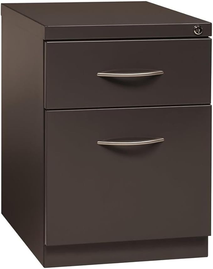 Pemberly Row 20" 2-Drawer Modern Metal Mobile Pedestal Filing Cabinet in Charcoal