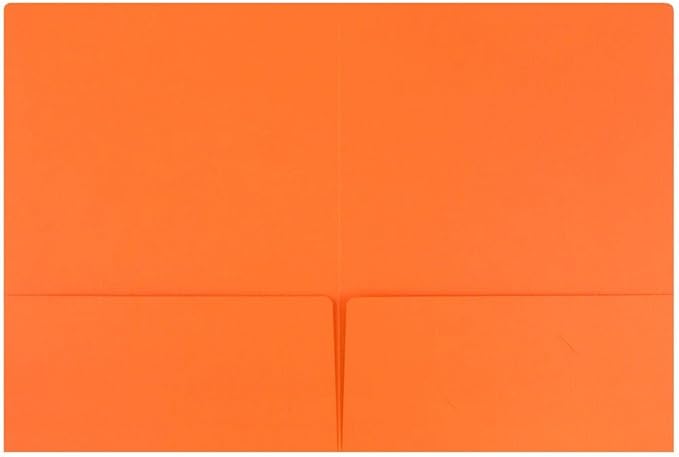 LUXPaper 9" x 12" Presentation Folders | Two Pocket | Mandarin Orange | 100lb. Cover | 10 Qty