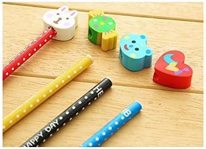 Yansanido Pack of 20 Colorful 7.28 Inch Length Random Cartoon Eraser Pencils, Cute Pencils for Office, School Supplies Students Children Gift (20)