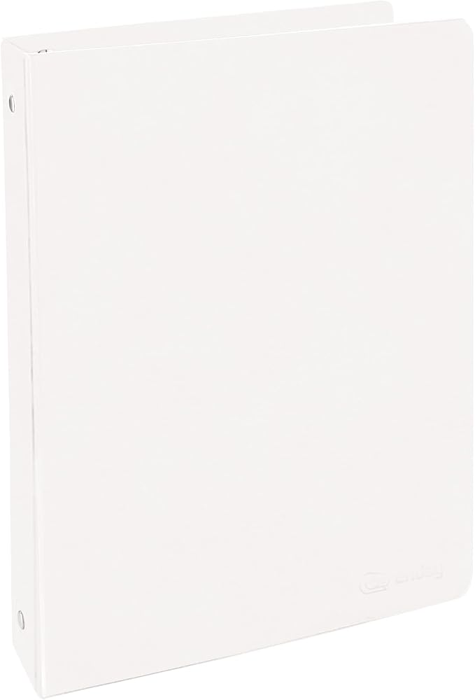 1 Inch 3 Ring Binder 1” Binder White Clear View Cover with 2 Inside Pockets, Colored School Supplies Office and Home Binders – by Enday