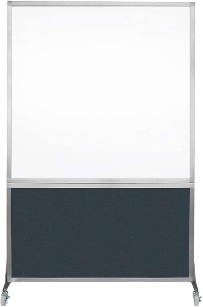 DivideWrite Mobile Whiteboard | Double Sided Dry Erase Board | Portable Office Cubicle Partition | Display for Classrooms, Conference Rooms, Meeting Areas and More | Blue Spruce 4' Wide x 6' Tall