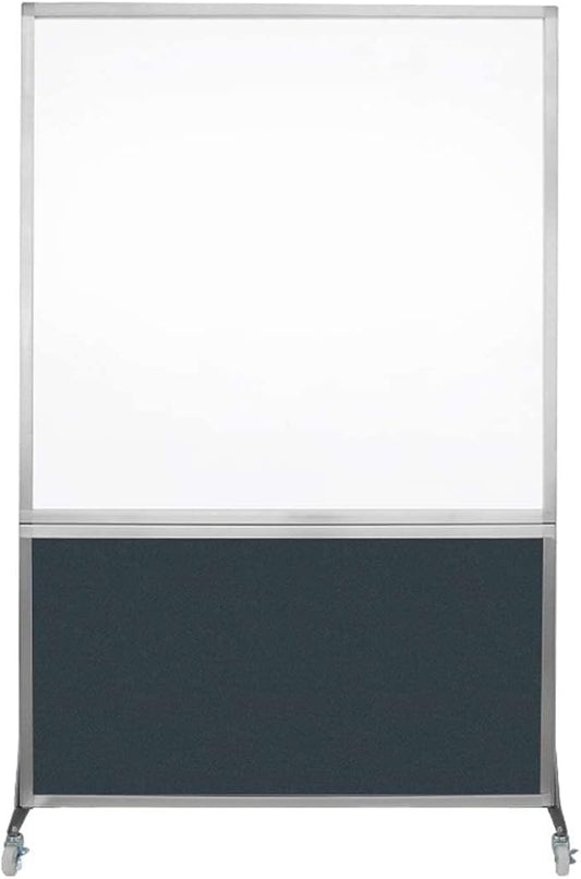 DivideWrite Mobile Whiteboard | Double Sided Dry Erase Board | Portable Office Cubicle Partition | Display for Classrooms, Conference Rooms, Meeting Areas and More | Blue Spruce 4' Wide x 6' Tall