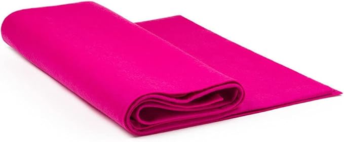 EOVEA | Acrylic Felt Fabric by The Yard - Non-Stiff, Soft Material - 72" Wide - 1.6mm Thick Felt Sheets for DIY Crafts, Sewing, Upholstery, Cushion, Padding(Neon Pink, 5 Yard)