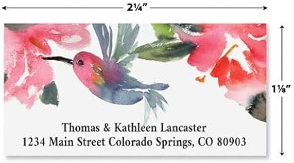 Spring Humming Personalized Deluxe Address Labels - Set of 144 (2 Designs), Self-Adhesive, Large Flat-Sheet Select Labels