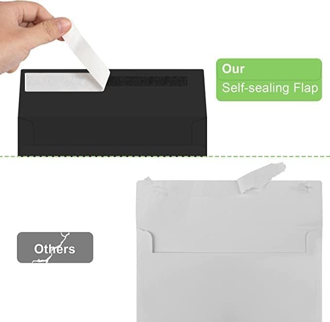 70 Packs A4 Envelope, Black A4 Envelopes, 4x6 Photo Envelopes for Invitations, Envelopes Self Seal for Weddings, Baby Shower, Photos, Postcards, Greeting Cards, Mailing