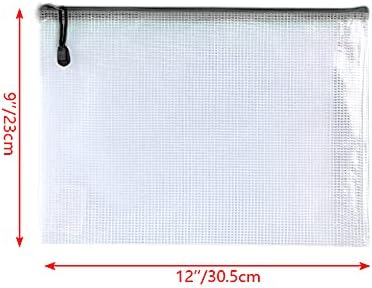 Oaimyy-18 Pcs, Large Mesh Zipper Pouch Document Folders Bag Plastic Zip File Folders for Office Supplies,Travel,Puzzles Games Organizing Storage,Classroom Board Game Organization (9 * 12, inches)