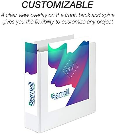 Samsill Durable 3 inch 3 Ring Binder, Made in USA, D Ring Binder, FSC 100% Recycled Chipboard, White, 4 Pack