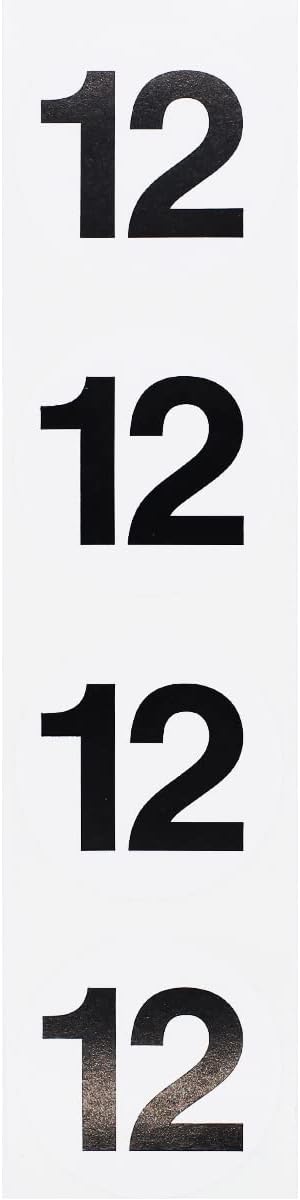 Black Number 12 Circle Stickers 1.5 Inch Round Adhesive Dots 500 Total Labels on a Roll for Organizing, Inventory Products, Storage Bins, or Classrooms Made in The USA