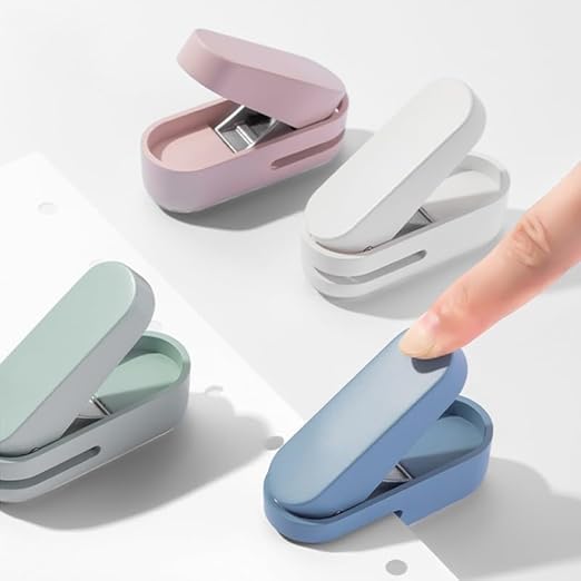 Knamoda Mini Small Hole Puncher White Color, 10 Sheet Paper Hole Puncher Capacity Single Hole Puncher for Office Use Or Gift for Students (White)