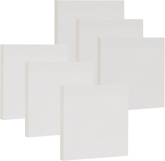 NatureTouch Sticky Notes 6 Packs, 3 x 3 Inches Adhesive Self-Stick Notes in Eye Protection Paper, Multiple Designs of Memo Pads for Reminders, Office, Home, School, Meeting, 80 Sheets/Pad，White，Blank
