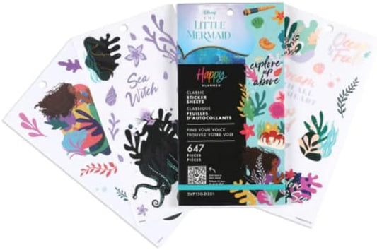 Happy Planner Disney The Little Mermaid, Classic Sticker Sheets, 647 pieces