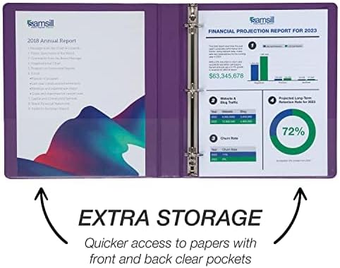 Samsill Durable 1 inch 3 Ring Binder, Made in USA, D Ring Binder, FSC 100% Recycled Chipboard, Fashion Assortment, 4 Pack