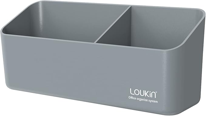 loukin Magnetic and Adhesive Marker Holder, Dry Erase Accessory Tray, Magnetic Storage Organizer for Whiteboard, Glass or Refrigerators (Grey)
