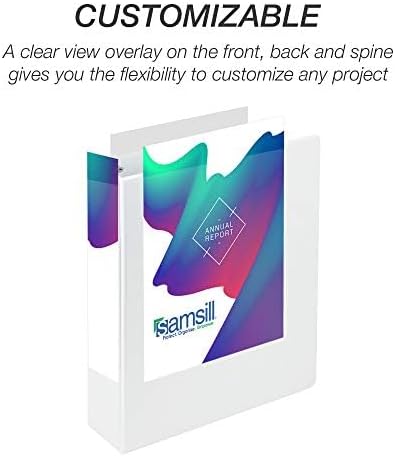 Samsill Durable 2 inch 3 Ring Binder, Made in USA, D Ring Binder, FSC 100% Recycled Chipboard, White, 4 Pack