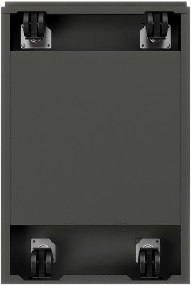 Pemberly Row 20" Metal Mobile Pedestal Filing Cabinet with 2 Drawers in Charcoal