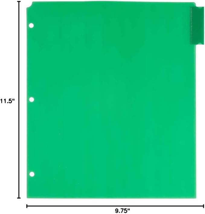 JAM PAPER Plastic Index 5-Tab Dividers - 9 3/4 x 11 1/2 - Assorted Multi-Color - 5 Tabbed Dividers/Pack