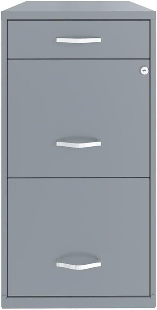 Scranton & Co 18" 3-Drawer Metal Filing Cabinet with Pencil Drawer Gray