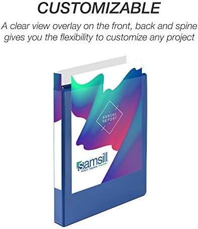 Samsill Durable 1 inch 3 Ring Binder, Made in USA, D Ring Binder, FSC 100% Recycled Chipboard, Blue, 4 Pack