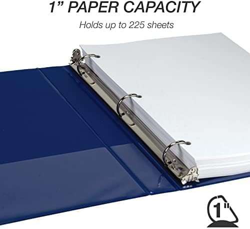 Samsill Durable 1 inch 3 Ring Binder, Made in USA, D Ring Binder, FSC 100% Recycled Chipboard, Fashion Assortment, 4 Pack