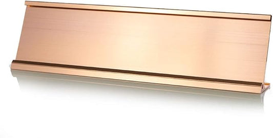 2" x 10" Aluminum Office Desk Nameplate Sign Holder (Rose Gold) 1 Pack
