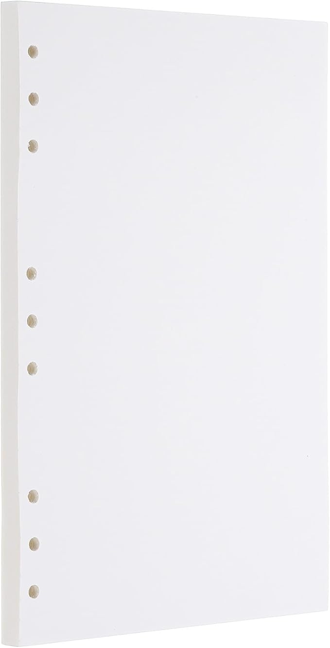 PATIKIL B5 Blank Refill Paper, Loose Leaf Paper 9 Hole Planner Refills for 9 Ring Refillable Binder Notebook Paper Filler Planner Inserts Office Diary Journals, 80 Sheets/160 Pages, White