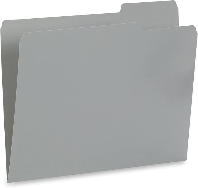 Blue Summit Supplies 100 Grayscale File Folders, Letter Size, 1/3 Cut Tab, Modern Gray, Black, and White Folder Assortment, Great for Organizing and Easy File Storage, 100 Per Box