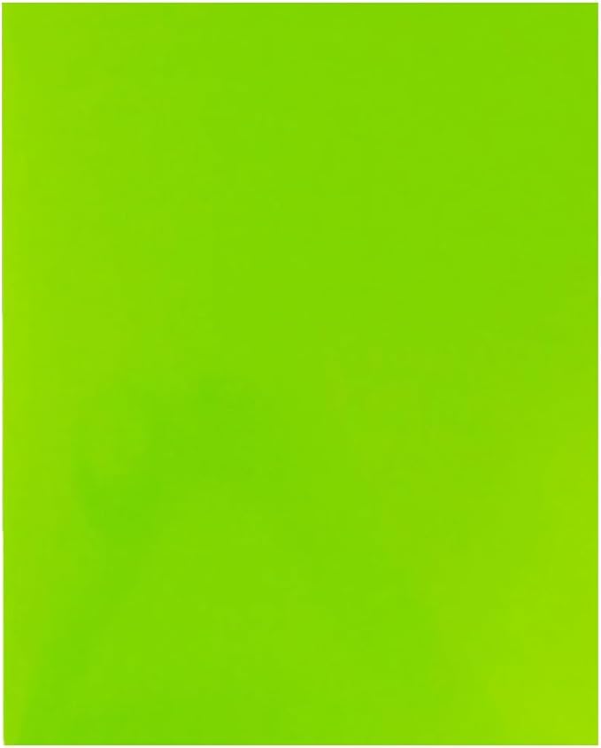 JAM PAPER Custom Printed Semi-Gloss Folders with Round Corner Pockets - Personalized Logo & Text - 10 pt C2S - Lime Green - 100/Pack