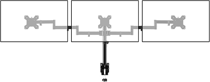 Suptek Triple LED LCD Monitor Desk Mount Heavy Duty Fully Adjustable Stand for 3 / Three Screens up to 27 inch (MD6463)