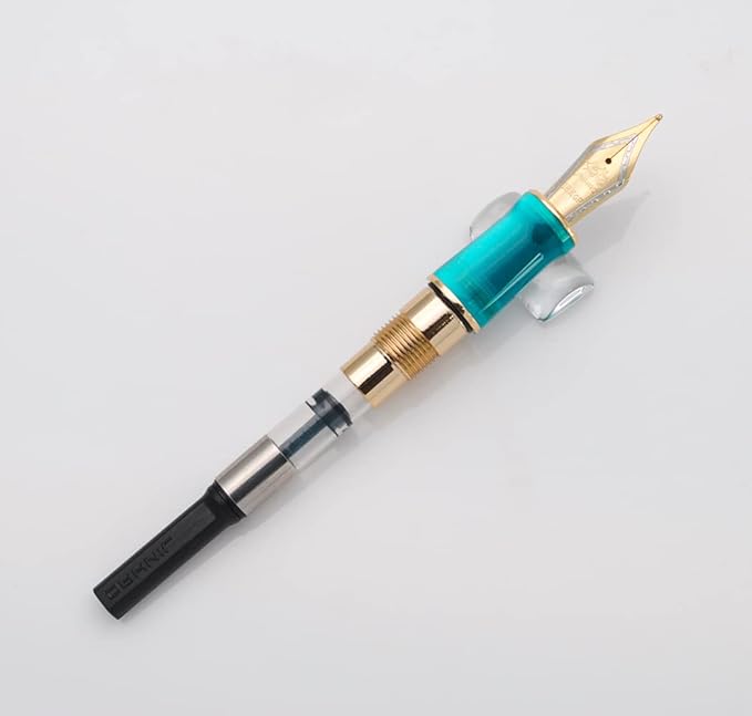 JINHAO 100 Fountain Pen with Ink Converter (Medium Nib 0.7mm, Peacock Blue)