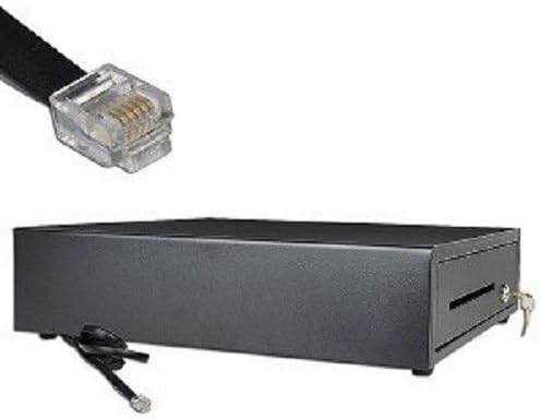 Cash Register Money Drawer. Compatible with Square [Receipt Printer Required]. Includes Built in Cable to Connect to Receipt Printer. (Printer Driven)