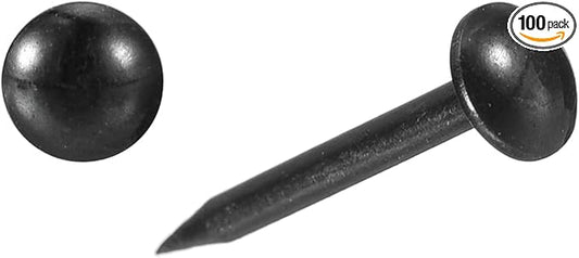 uxcell Upholstery Tacks Nail Pins Furniture, 100Pcs 5x17mm Thumb Tack Pins Assortment Kit Carbon Steel for Home Sofa DIY Decorative Nail Heads Nails, Black