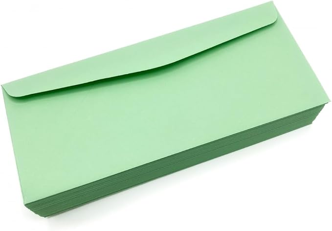 Limited Papers (TM) No. 10 Regular Standard Mailing Envelope - Pastel - Soft - 24 Pound (4.8 inch x 9.5 inch) - Announcement, Invoices, Checks, Letters, Contracts, Business Envelopes (Green, 500)